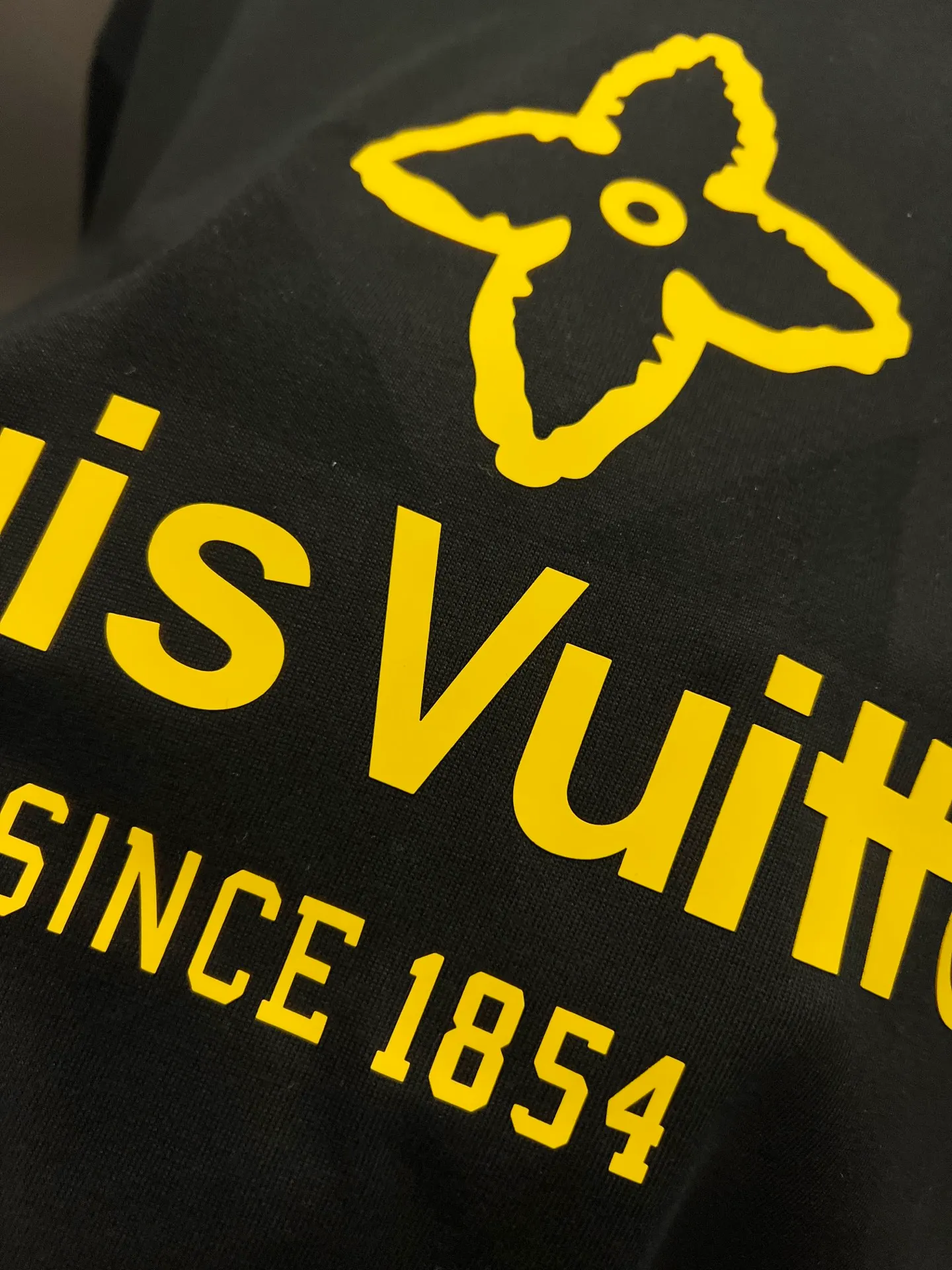 🅿️190 1v Louis* 2025 autumn and winter new style classic letter three-dimensional craft design high-end version! Highly breathable and comfortable, customized double yarn plain cotton fabric. Short-sleeved T-shirt. Same style for men and women. Sizes S M L XL XXL Five sizes black white
